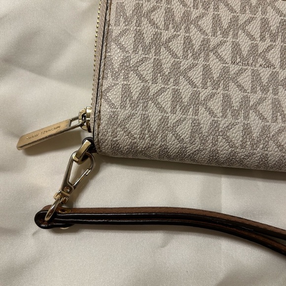 Michael Kors Beige Monogram Wristlet - Picture 3 of 5